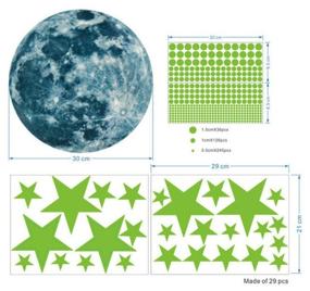 img 1 attached to Luminous ceiling stickers / fluorescent decorative stars / luminous stickers starry sky / moon and stars