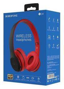 img 1 attached to Wireless headphones Borofone BO4, red