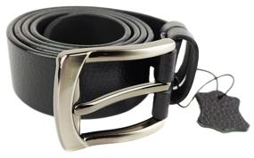 img 4 attached to 🎁 Genuine Leather Men's Belt in Black Gift Box: Pure Style with Unmatched Quality