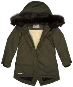 img 4 attached to Huppa Vivian parka, size 146, 10057, dark green