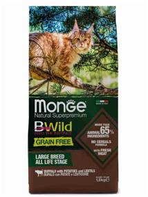 img 4 attached to Dry food for cats Monge BWILD Feed the Instinct for large breeds, grain-free, with buffalo, with potatoes, with lentils 1.5 kg