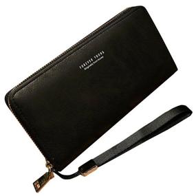 img 1 attached to Women's stylish purse, purse, wallet made of artificial leather, eco-leather, black