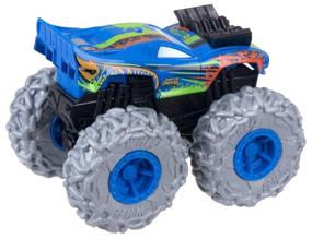 img 2 attached to Hot Wheels Car Monster Truck Twisted Tredz GVK37 1:43, Roger Dodger/Blue