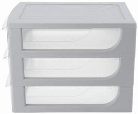 img 4 attached to Organizer for storage Econova A4, 3 drawers, 26.5x36.8x36.7 cm, light gray