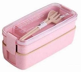 img 1 attached to Lunch box with cutlery, 750 ml, pink