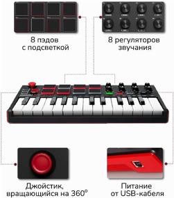 img 4 attached to AKAI MPK Mini MKIII MIDI Keyboard Black/Red