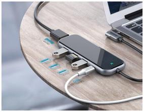 img 2 attached to 🔌 Baseus Multi-functional Type-C USB Hub – 3xUSB HDMI (CAHUB-BZ0G) in Dark Gray with 4 Connectors