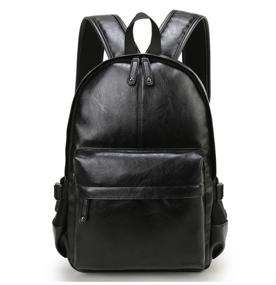 img 3 attached to Backpack VINTAGE BAGS (Business model, Black) leather men's women's travel backpack for a laptop sports urban for teenagers