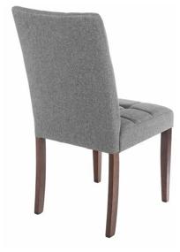 img 2 attached to 🪑 Woodville Madina Chair: Solid Wood with Grey Fabric - Dark Walnut Finish