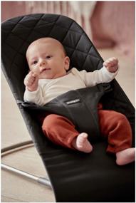 img 4 attached to BabyBjorn Bliss Cotton Chaise Longue: Classic Quilt Design in Black - Stylish and Comfy!