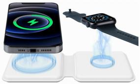 img 4 attached to ⚡️ 2-in-1 Wireless Charger for iPhone and Apple Watch: Fast Charging Docking Station with MagSafe Magnetic Charging