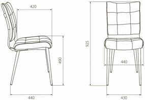 img 3 attached to Set of 2 Grey-Blue Kitchen Bureaucrat KF-4/LT28_2 Chairs with Leg Support, Upholstered in Fabric