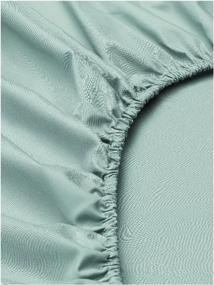 img 2 attached to 🔳 ARUA Fitted Sheet 140x200 Grey/Green - Premium Percale Quality