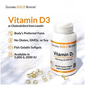 img 1 attached to Capsules California Gold Nutrition Vitamin D3, 2000 ME, 360 pcs. 4 upp.