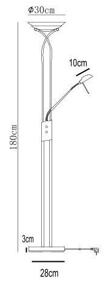 img 1 attached to 💡 Arte Lamp Duetto A4399PN-2AB Floor Lamp, 230W R7s, Bronze Armature and Shade