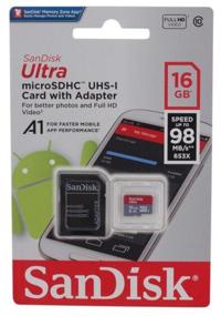 img 2 attached to SanDisk microSDHC 16GB Class 10, A1, UHS-I, R 98MB/s Memory Card, SD Adapter