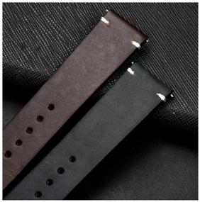 img 1 attached to Watch strap made of genuine leather 22 mm. brown