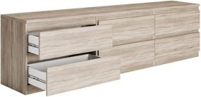 img 1 attached to TV stand VMG Industry Castor 6 drawers oak sonoma 194.4x39.6x54.2 cm