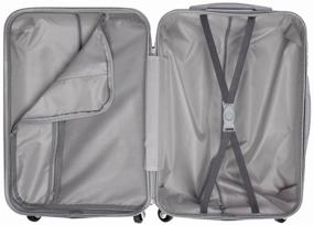 img 2 attached to Suitcase on wheels medium travel luggage m TEVIN size M 64 cm 62 l lightweight 3.2 kg durable polycarbonate Black