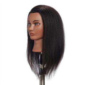 img 3 attached to Real Hair Mannequin Head For Styling, Training, And Cosmetology Practice - Hairginkgo 100% Human Hair Manikin Head With Clamp Stand For Dyeing, Cutting, And Braiding (2019B0214)