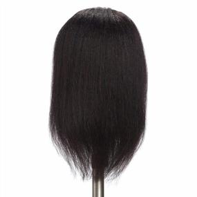 img 1 attached to Real Hair Mannequin Head For Styling, Training, And Cosmetology Practice - Hairginkgo 100% Human Hair Manikin Head With Clamp Stand For Dyeing, Cutting, And Braiding (2019B0214)