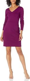 img 4 attached to 👗 Lark Ro Sleeve Paneled Burgundy Dresses: Elegant Women's Clothing for All Occasions