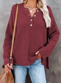 img 3 attached to Stay Warm & Stylish In BLENCOT Women'S Button Neck Sweater Tunic!
