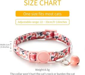 img 2 attached to 🐱 Adjustable Kitten Cat Collar with Removable Bell | Pet Safe Breakaway Free | 8.7"-13" | Includes Personalized Tags, airtag, Flea Collar, Bowtie, Charm | Perfect for Any Accessories | 2-Set