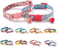 🐱 adjustable kitten cat collar with removable bell | pet safe breakaway free | 8.7"-13" | includes personalized tags, airtag, flea collar, bowtie, charm | perfect for any accessories | 2-set logo