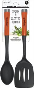 img 1 attached to Nylon Solid Spoon And Slotted Turner Set Cooking Utensils By Prepara - Set Of 2 In Vibrant Orange