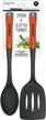 nylon solid spoon and slotted turner set cooking utensils by prepara - set of 2 in vibrant orange logo