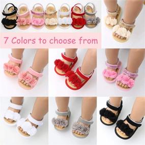 img 3 attached to COSANKIM Infant Baby Girls Summer Sandals - Soft Sole Flower Dress Shoes For Newborn Toddlers