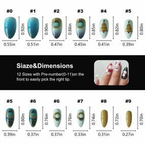 img 2 attached to LoveOurHome 240Pc Christmas Almond Press On Nails Short French Colored XMAS Artificial Fingernails Fke Nail Tips For Kids Girls Women