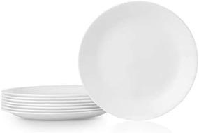 img 2 attached to Set Of 8 Corelle Winter Frost White Lunch Plates For Everyday Use