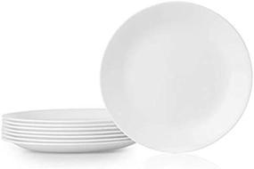 img 1 attached to Set Of 8 Corelle Winter Frost White Lunch Plates For Everyday Use