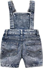 img 3 attached to 👶 KIDSCOOL SPACE Baby Little Girl Jean Overalls with Ripped Denim Shortall