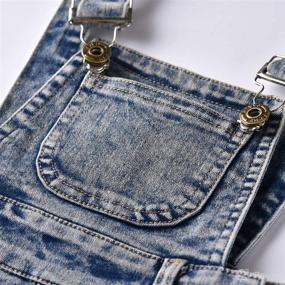 img 1 attached to 👶 KIDSCOOL SPACE Baby Little Girl Jean Overalls with Ripped Denim Shortall