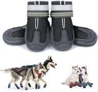 protective dog shoes for hot pavement: breathable, anti-slip mesh boots with adjustable straps - summer footwear for small, medium, and large dogs (4pcs) логотип