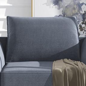 img 1 attached to Modern Bluish Grey U-Shaped Sectional Sofa With Reversible Chaise And Ottoman By HONBAY