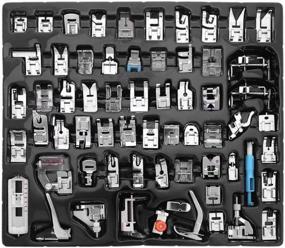 img 4 attached to CKPSMS Brand -#KP-19020 62PCS Domestic Sewing Machine Presser Feet Set Compatible With/Replacement For Brother Brand Babylock Brand Singer Brand Janome Brand Low Shank Sewing Machines (62PCS)