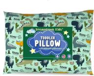 🦕 dreamtown kids toddler pillow with pillowcase 14x19 - chiropractor recommended, made in usa, ideal for daycare, cribs, toddler beds, and car rides (dinosaur mint green) логотип