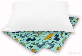 img 3 attached to 🦕 Dreamtown Kids Toddler Pillow with Pillowcase 14x19 - Chiropractor Recommended, Made in USA, Ideal for Daycare, Cribs, Toddler Beds, and Car Rides (Dinosaur Mint Green)