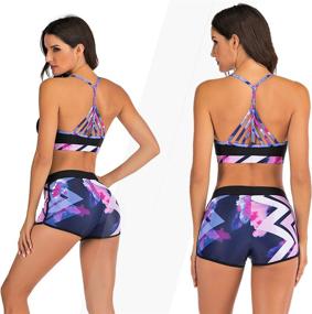 img 2 attached to 👙 Sporty Bikini Racerback Swimwear - Women's Clothing for Swimming & Beachwear