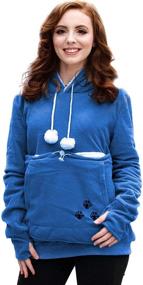 img 2 attached to 👚 Women's Hoodies with Large Pet Pouch Carriers - Fleece Sweatshirt with Comfy Pet Holder for Cats and Dogs