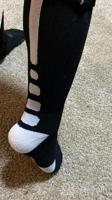 img 1 attached to 5 Pack Mitvr Basketball Socks: Cushioned Athletic Sports Compression Crew For Boys, Girls, Men & Women review by Kyle Tran