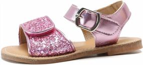 img 1 attached to Glitter Flower Open-Toe Flat Dress Sandals For Toddler Girls - Perfect Summer Shoes By Flaryzone