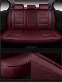 img 1 attached to 2022 Oasis Auto Wrangler JL 4 Door Custom Leather Seat Covers with No Rear Cup Holder in Burgundy