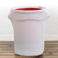 41-50 gallon white spandex round trash bin container cover - commercial grade - efavormart logo