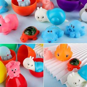 img 1 attached to 🐰 10 Jumbo Size Easter Eggs (3.9'') with 10 Assorted Animal Squirters - Easter Egg Hunt Games, Bath Water Toys for Kids, Easter Basket Stuffers, Carnivals, School Supplies, and Gift Exchange