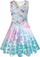 👗 funnycokid girls mermaid dress: vibrant sleeveless summer dresses for kids (4-13 years) логотип